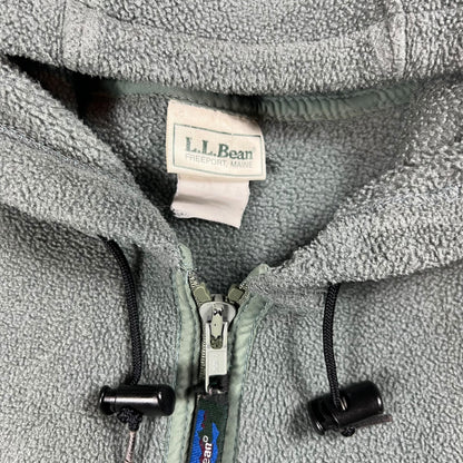 Vintage 90s L.L. Bean tea green full zip fleece hoodie (XL)