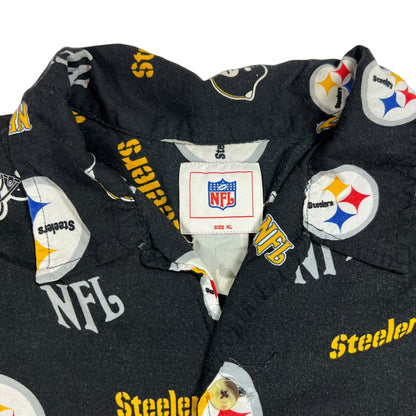Vintage Y2K Pittsburgh Steelers NFL all over print Hawaiian shirt (XL)