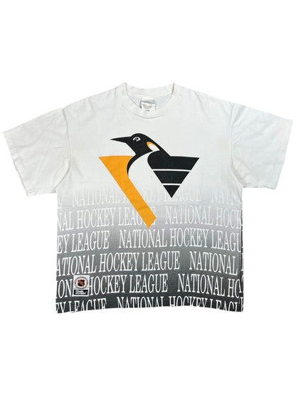 Vintage 90s Chalk Line Pittsburgh Penguins all over print tee (L)