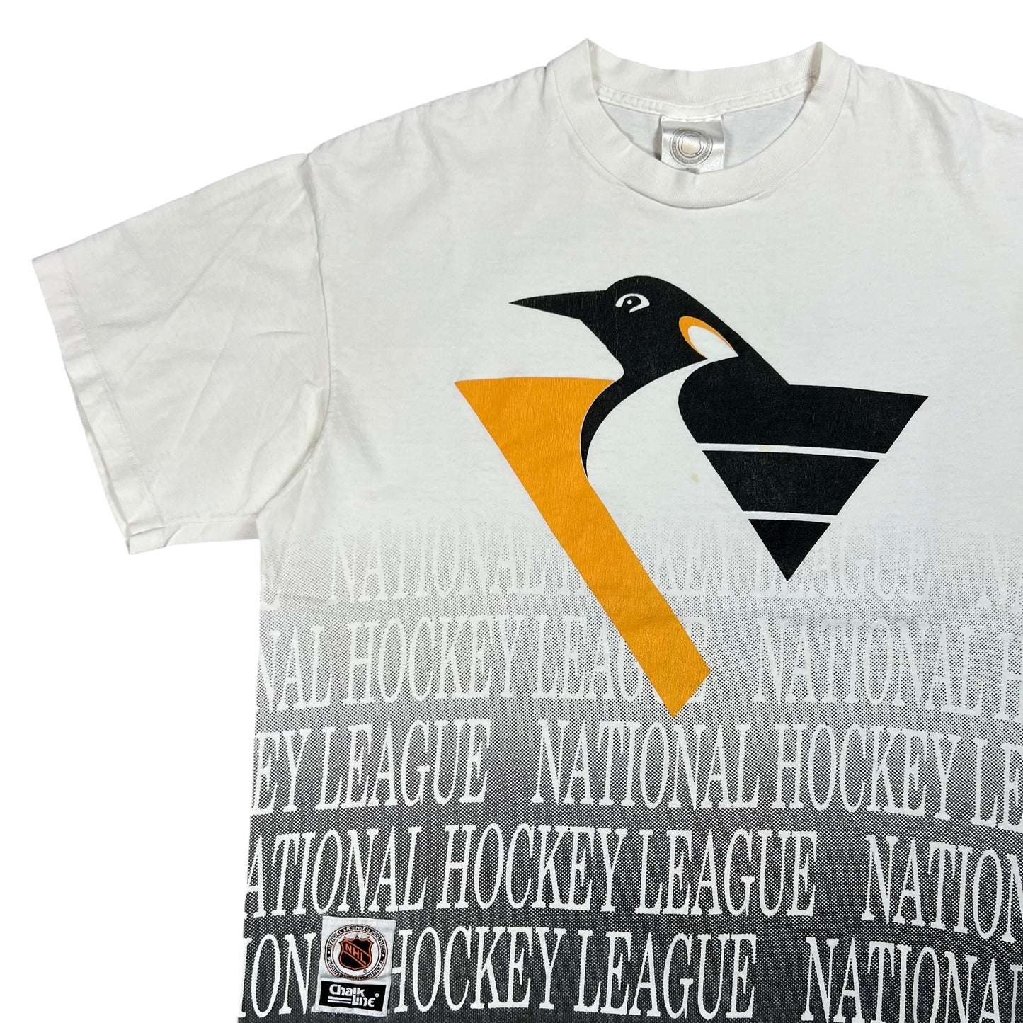 Vintage 90s Chalk Line Pittsburgh Penguins all over print tee (L)