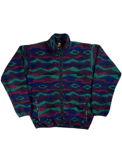 Vintage 90s R.E.I. Abstract all over print full zip fleece (M)