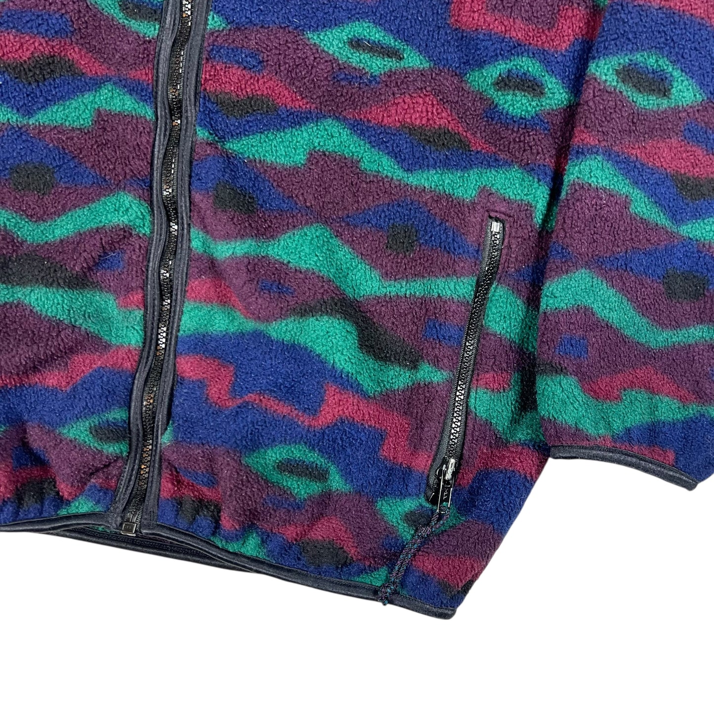 Vintage 90s R.E.I. Abstract all over print full zip fleece (M)