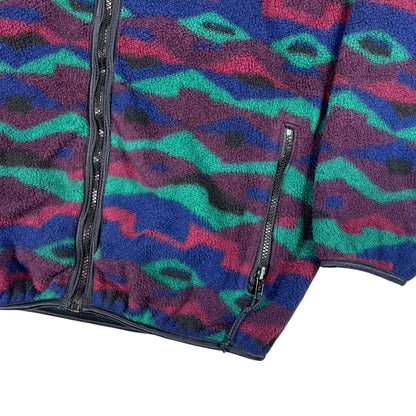 Vintage 90s R.E.I. Abstract all over print full zip fleece (M)