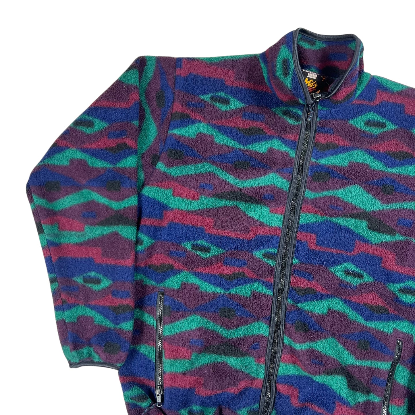 Vintage 90s R.E.I. Abstract all over print full zip fleece (M)