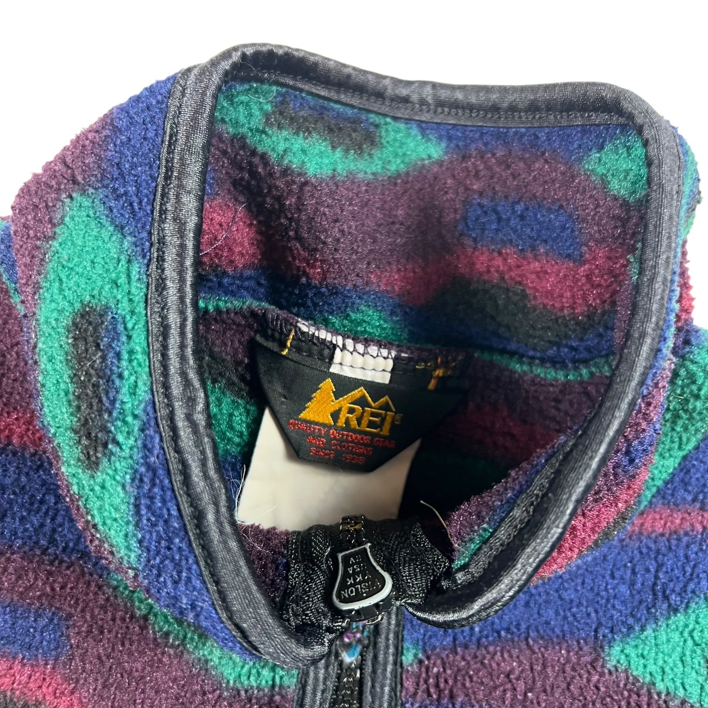 Vintage 90s R.E.I. Abstract all over print full zip fleece (M)