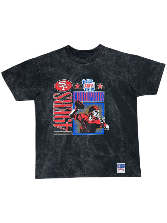 Vintage 1989 Nutmeg San Francisco 49ers Super Bowl acid wash tee (XL)