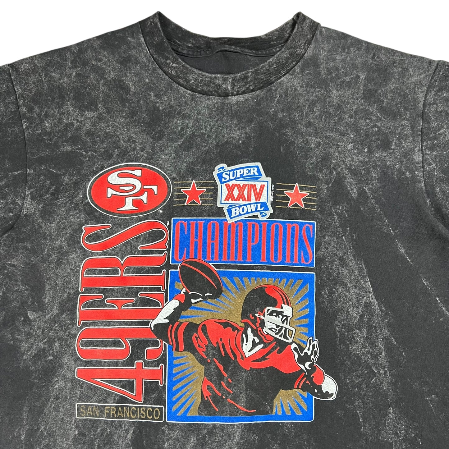 Vintage 1989 Nutmeg San Francisco 49ers Super Bowl acid wash tee (XL)