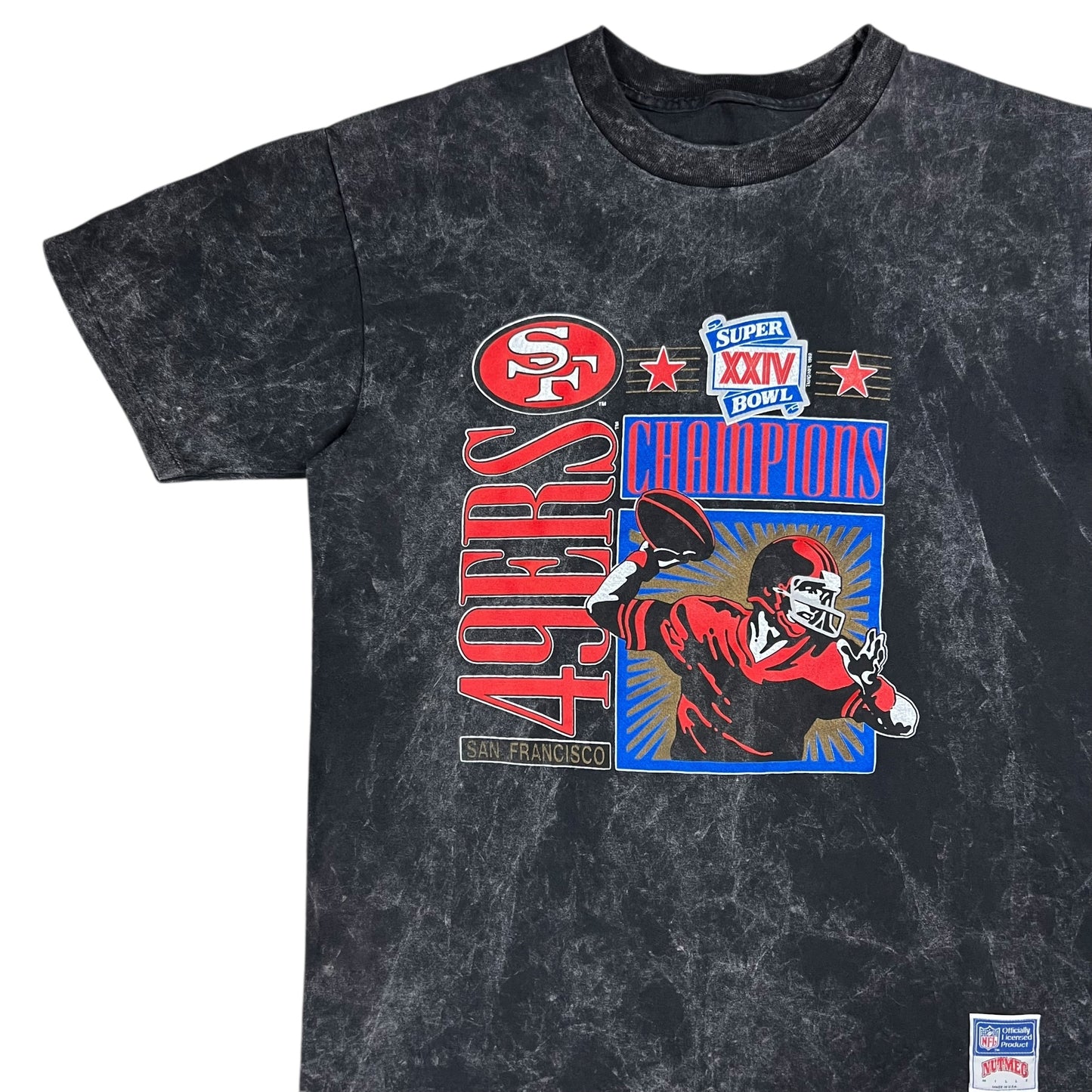 Vintage 1989 Nutmeg San Francisco 49ers Super Bowl acid wash tee (XL)