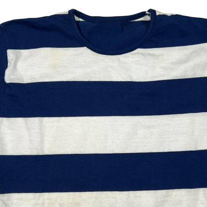 Vintage 1970s navy white striped stripey tee (S)