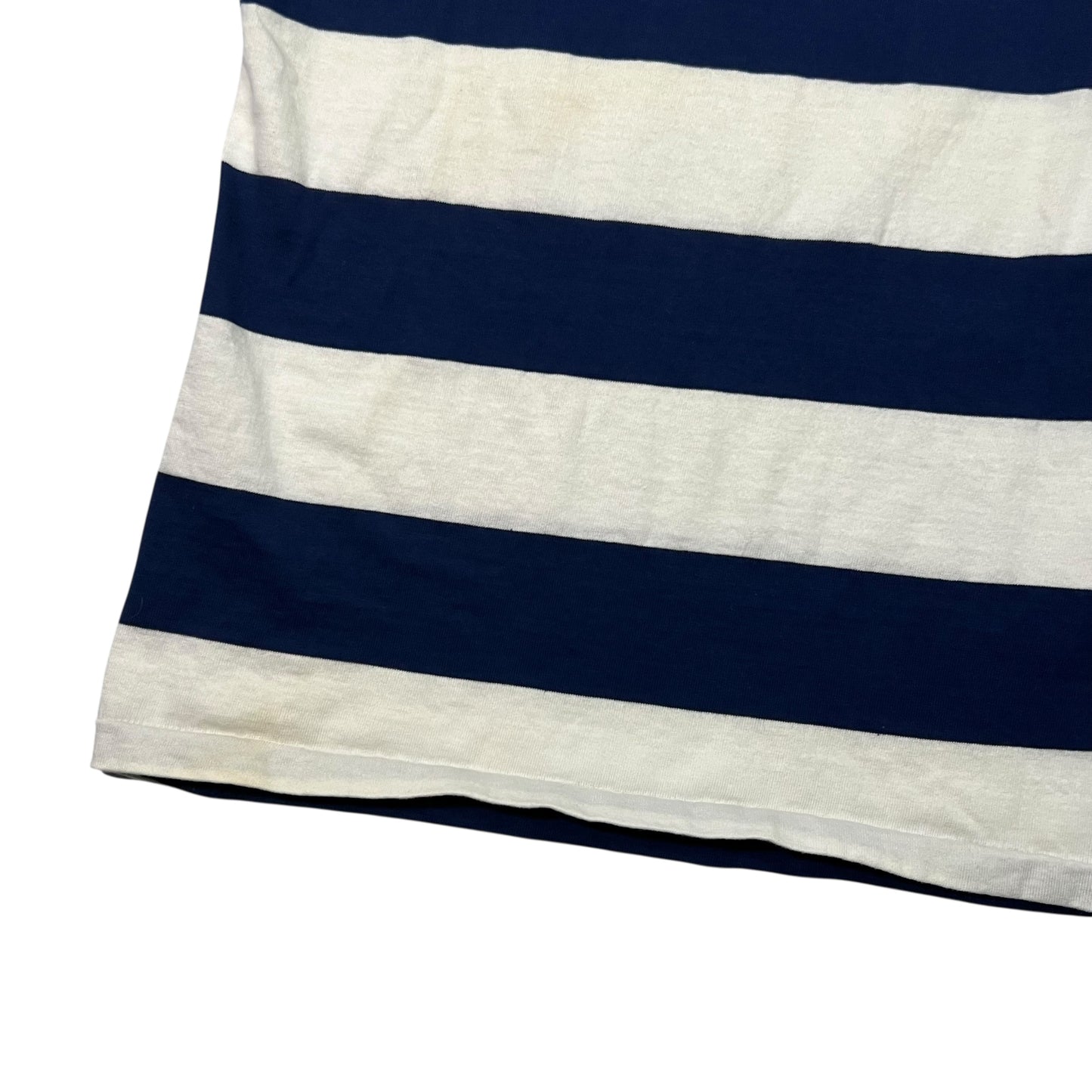 Vintage 1970s navy white striped stripey tee (S)