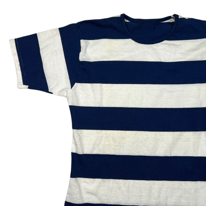 Vintage 1970s navy white striped stripey tee (S)