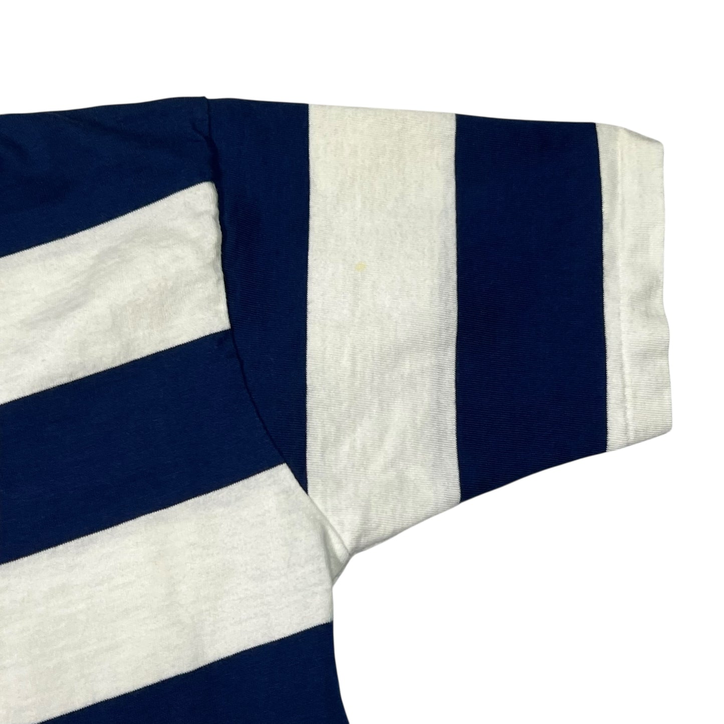 Vintage 1970s navy white striped stripey tee (S)