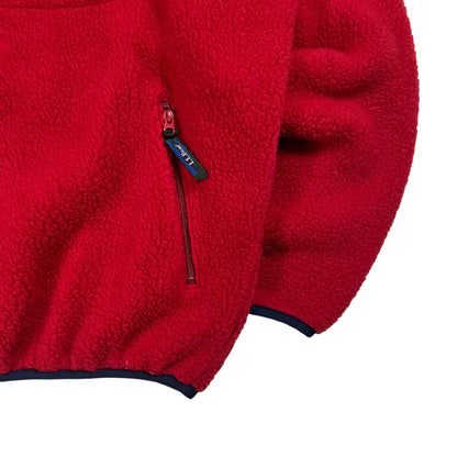 Vintage 90s L.L. Bean deep pile red fleece jacket (XL)