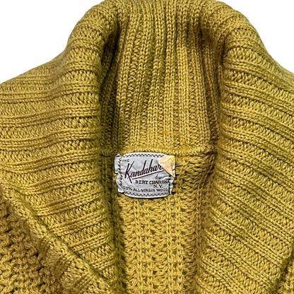 Vintage 1950s The Kandahar by Bert Charon NY virgin wool Shawl Collar cardigan sweater (M)