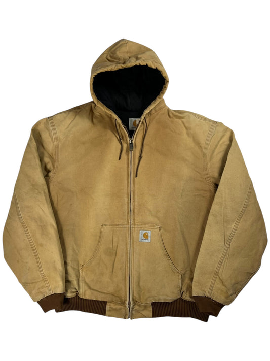 Vintage 80s Carhartt lined faded zip up hoodie jacket (XXL)