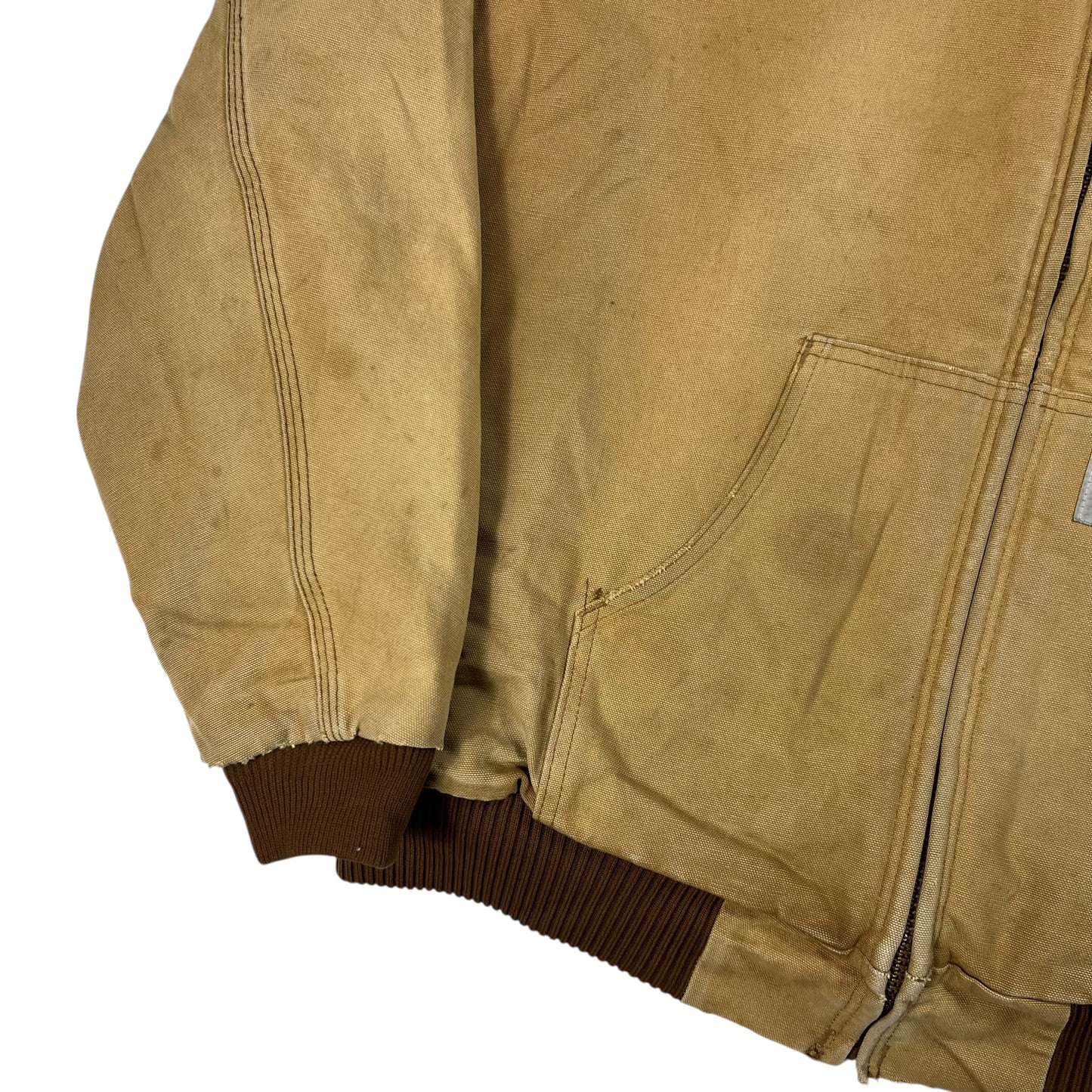 Vintage 80s Carhartt lined faded zip up hoodie jacket (XXL)