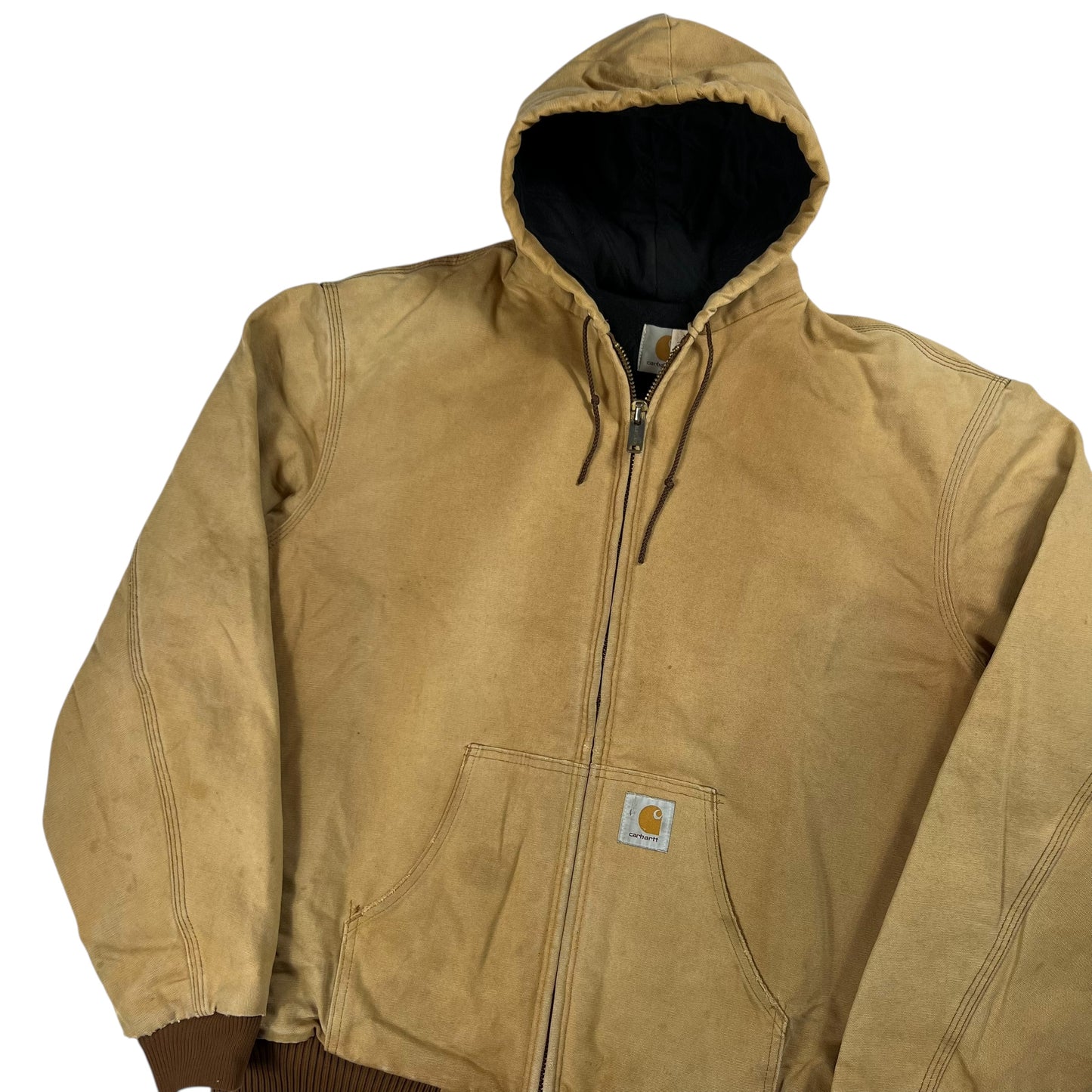 Vintage 80s Carhartt lined faded zip up hoodie jacket (XXL)