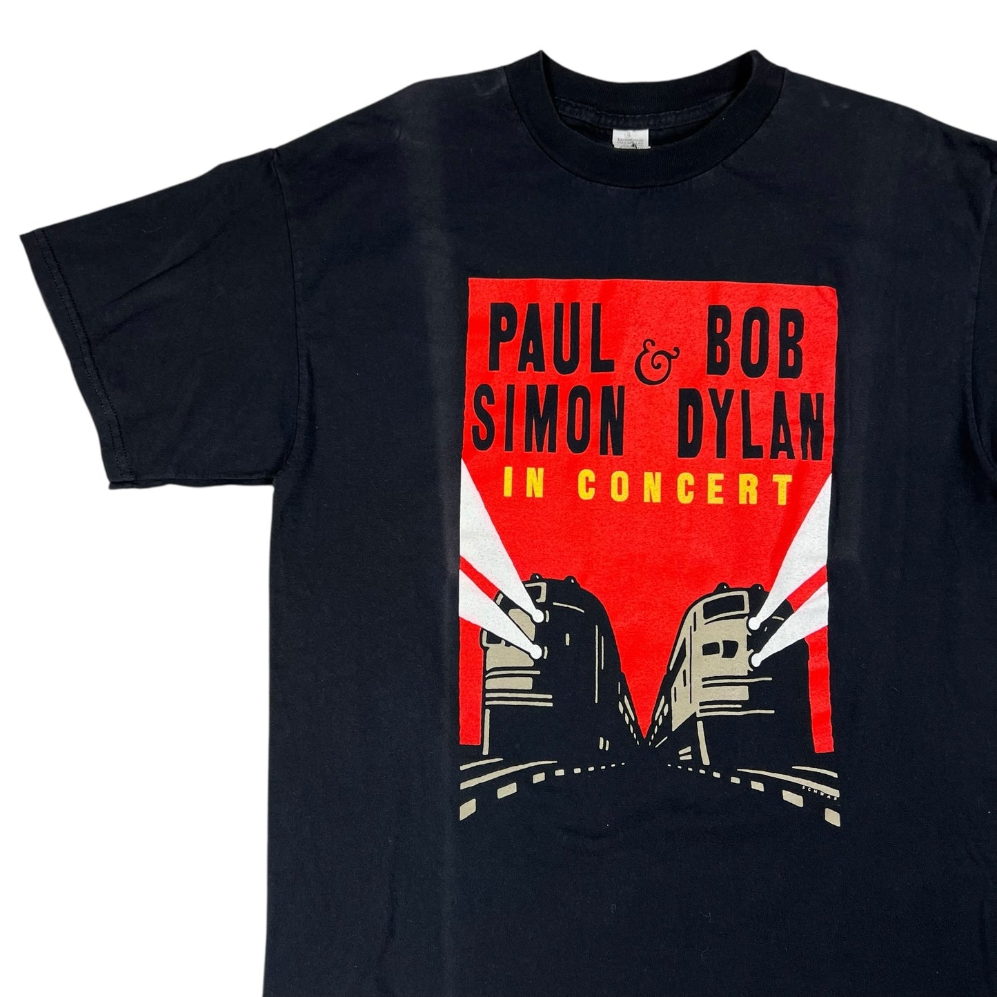 Vintage 1999 GIANT Paul Simon & Bob Dylan tour faded tee (L)