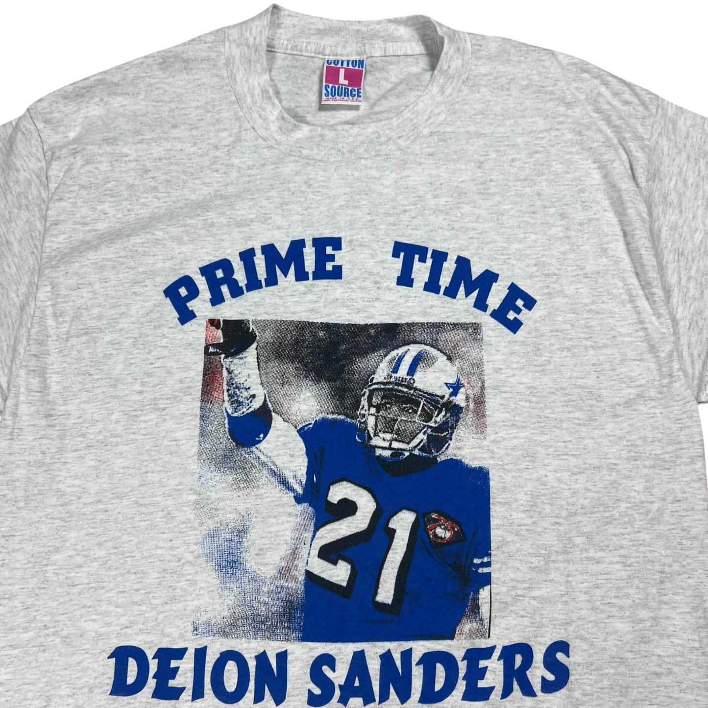 Vintage 90s Prime Time Deion Sanders Dallas Cowboys NFL lot tee (L)