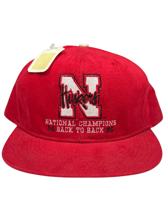 Vintage 1995 Nebraska Cornhuskers Back to Back National Champs SnapBack DS NWT