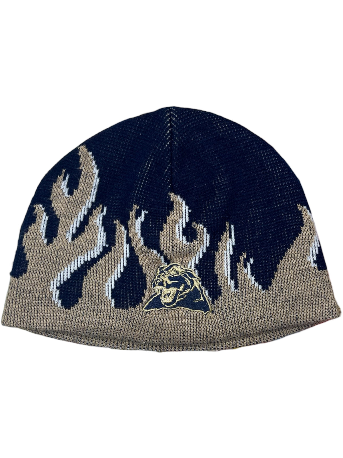Vintage 90s Pitt Panthers University of Pittsburgh flames beanie skull cap