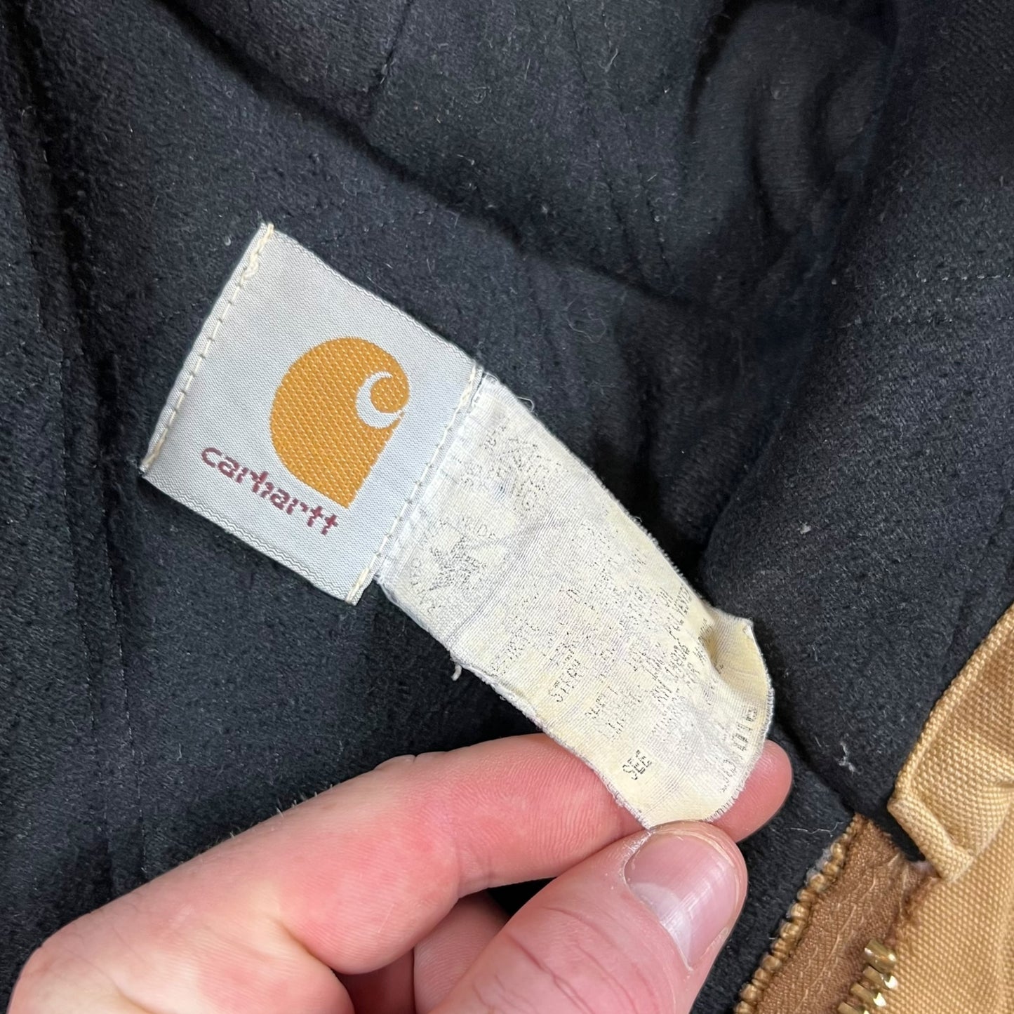 Vintage 80s Carhartt lined faded zip up hoodie jacket (XXL)