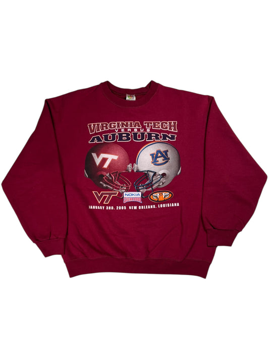 Vintage 2005 Virginia Tech Auburn Nokia Bowl college football crewneck (XL)