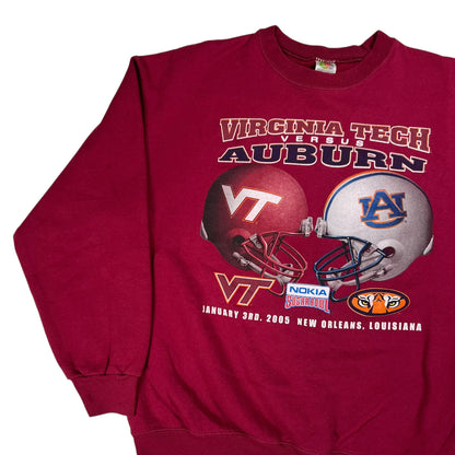 Vintage 2005 Virginia Tech Auburn Nokia Bowl college football crewneck (XL)