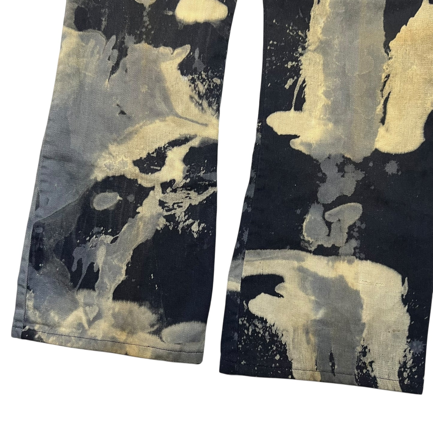 Vintage 1970s acid wash tie dye faded hippie flare pants (33x28)