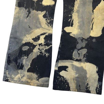 Vintage 1970s acid wash tie dye faded hippie flare pants (33x28)