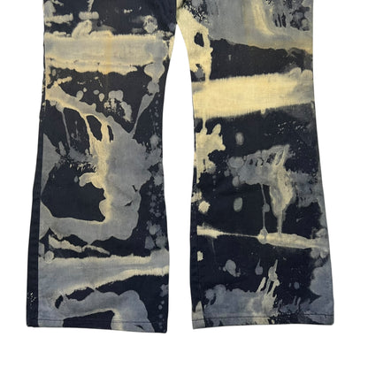 Vintage 1970s acid wash tie dye faded hippie flare pants (33x28)