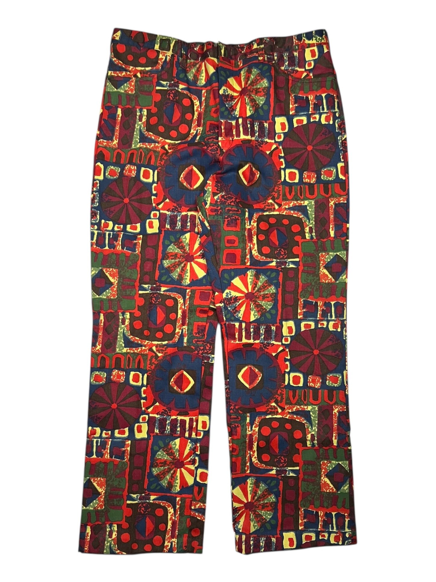 Vintage 1960s Hondo abstract all over print hippie pants (34x28)