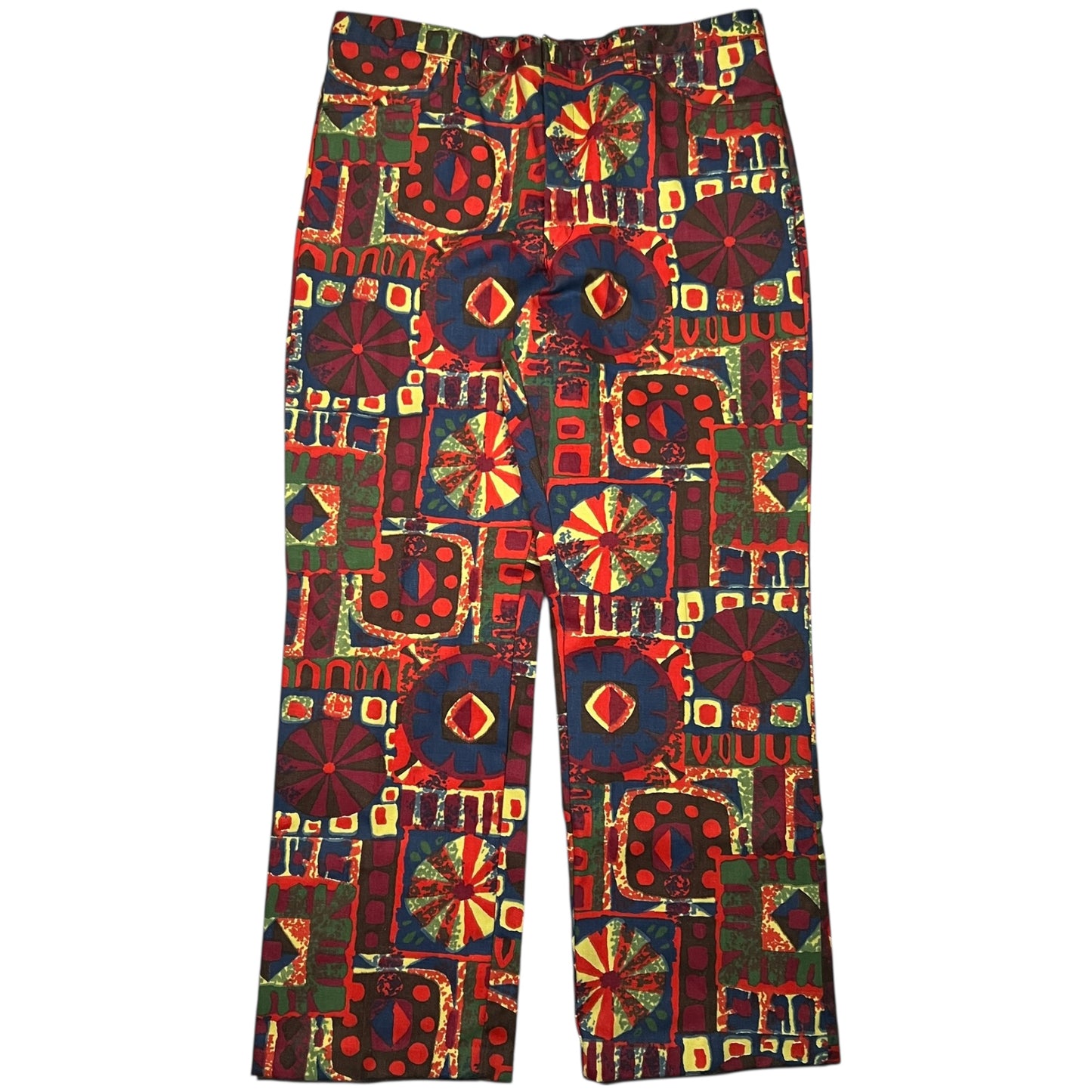 Vintage 1960s Hondo abstract all over print hippie pants (34x28)