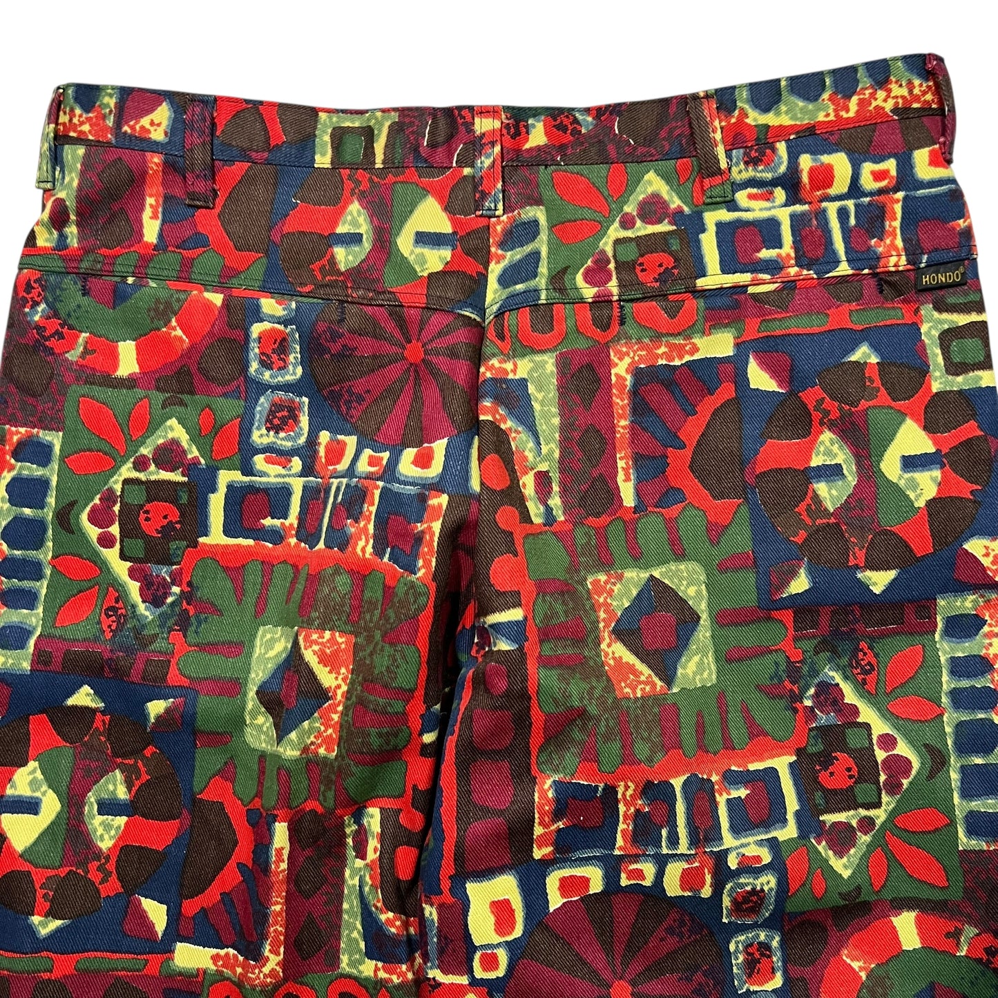 Vintage 1960s Hondo abstract all over print hippie pants (34x28)