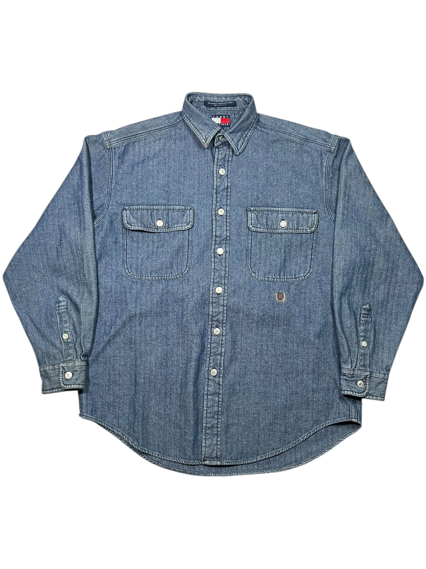Vintage 90s Tommy Hilfiger denim button up shirt (L)