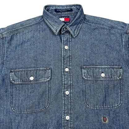 Vintage 90s Tommy Hilfiger denim button up shirt (L)
