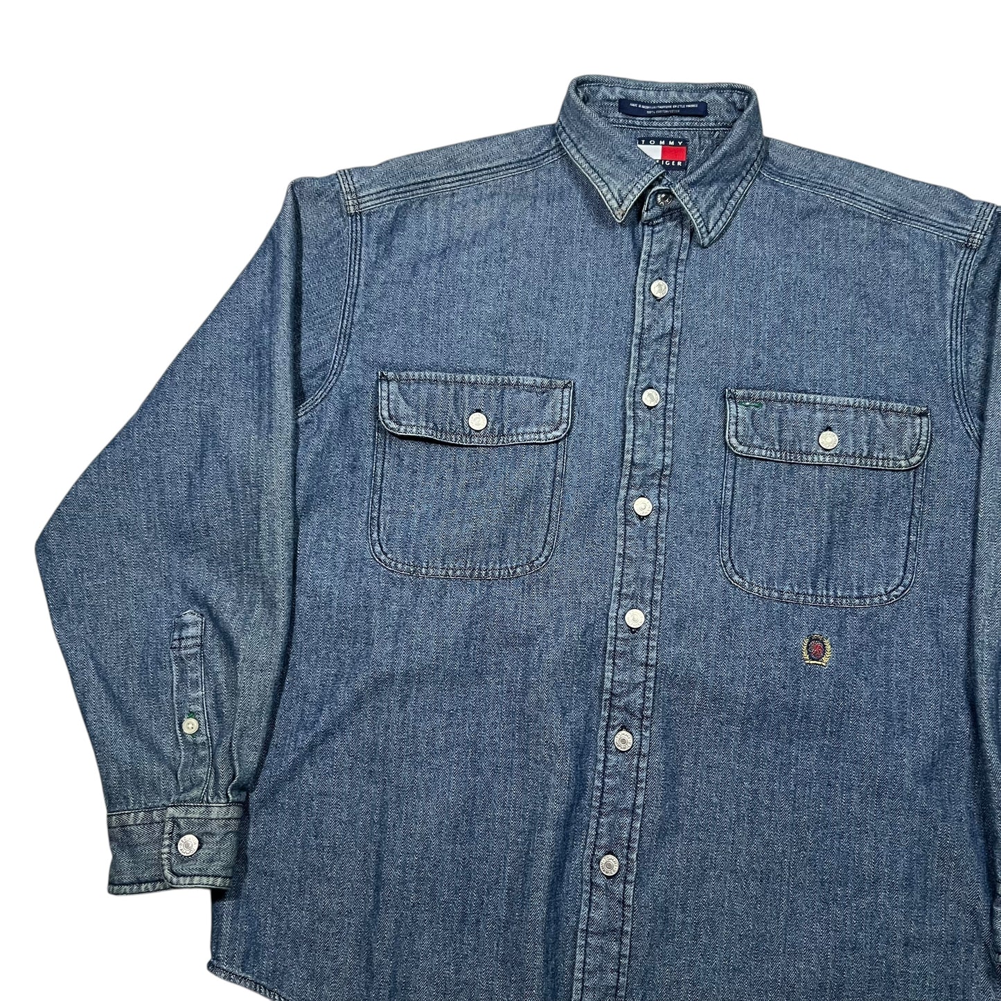 Vintage 90s Tommy Hilfiger denim button up shirt (L)