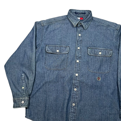 Vintage 90s Tommy Hilfiger denim button up shirt (L)