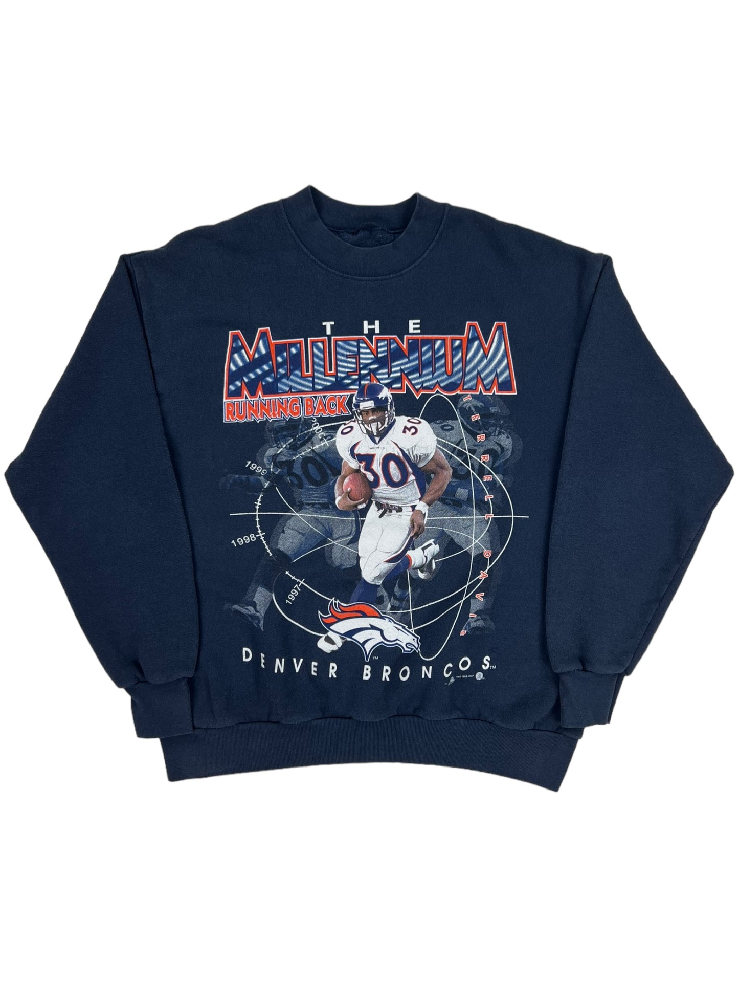 Vintage 1998 Denver Broncos Terrell Davis running back crewneck (L)