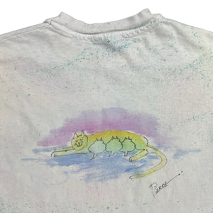 Vintage 80s Hanes Cats air brush all over print tee (M/L)
