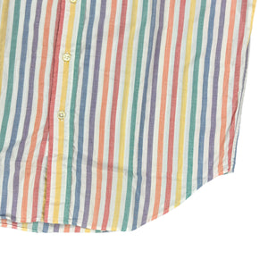 Vintage 90s L.L. Bean striped short sleeve pocket button down shirt (M/L)
