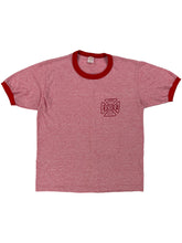 Load image into Gallery viewer, Vintage 80s Rayon blend Kinney Hose Co Butler NJ red heather ringer tee (L/XL)