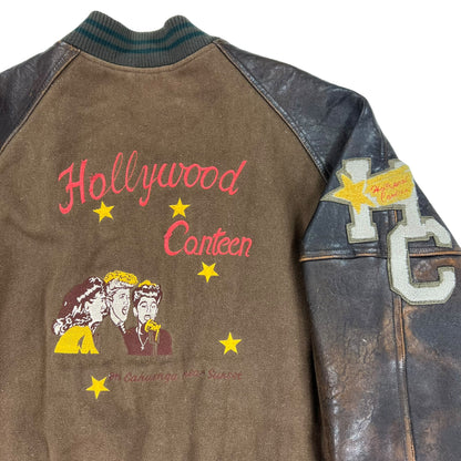 Vintage 1989 Avirex Hollywood Canteen leather varsity type G-2 jacket (L)