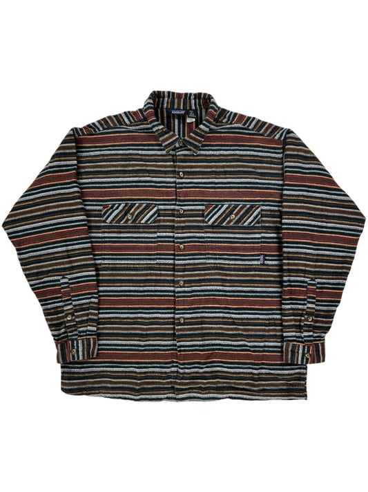 Vintage Y2K Patagonia organic cotton striped button down shirt (XL)