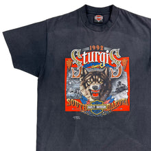 Load image into Gallery viewer, Vintage 1992 Harley Davidson 3D Emblem Sturgis motorcycle rally faded tee (XL)