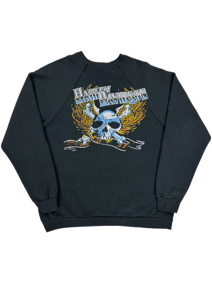 Vintage 80s Harley Davidson Motorcycles skull crewneck (L)