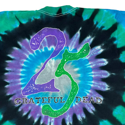 Vintage 1990 Liquid Blue Grateful Dead motif 25 years tie dye band tee (L)