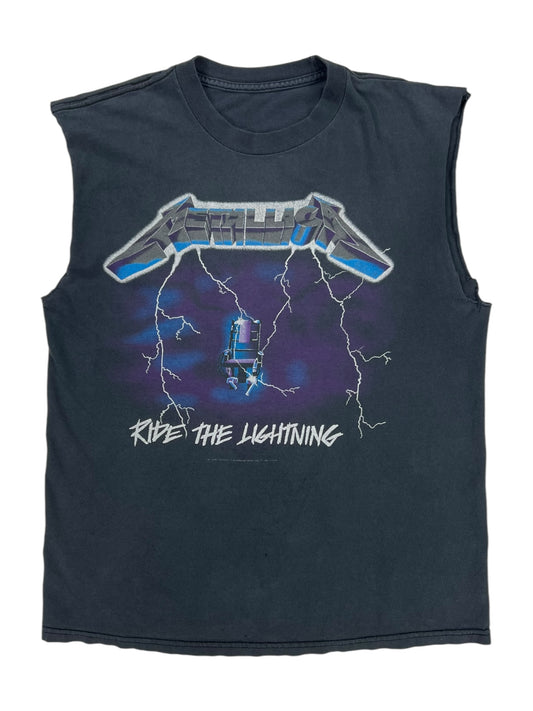 Vintage Y2K Metallica Ride the Lightning chopped band tee (M)