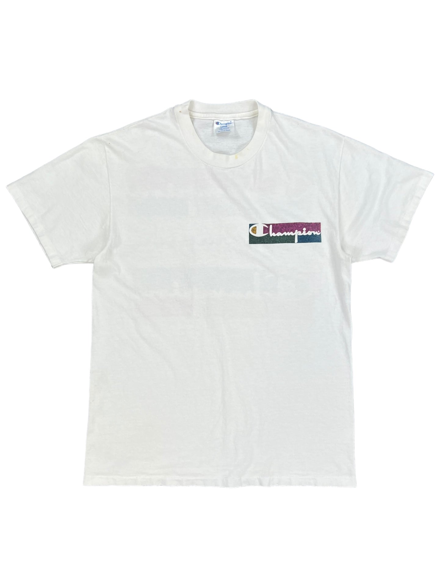 Vintage 90s champion tri logo tee (L)