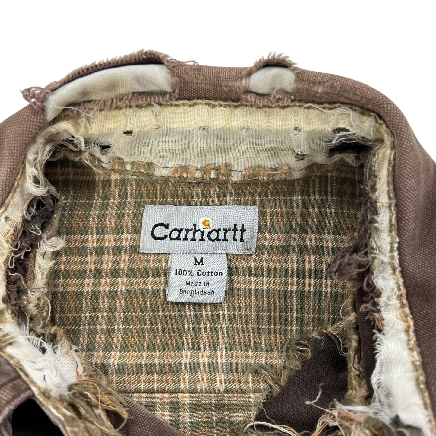 Vintage Y2K Carhartt thrashed lined snap button up shirt (L)